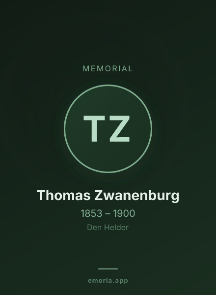 Memorial portrait of Thomas Zwanenburg