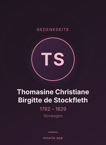 Gedenkportrait von Thomasine Christiane Birgitte de Stockfleth