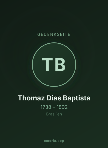 Gedenkportrait von Thomaz Dias Baptista