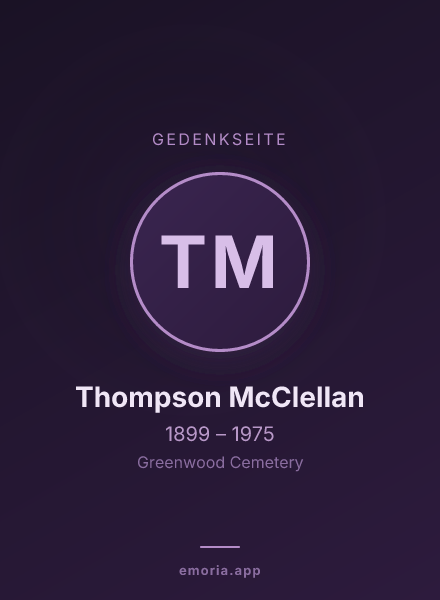 Gedenkportrait von Thompson McClellan