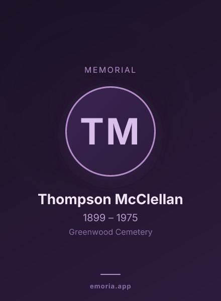 Memorial portrait of Thompson McClellan