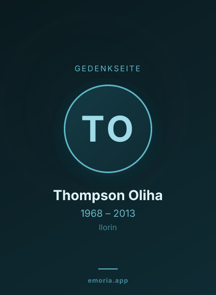 Gedenkportrait von Thompson Oliha