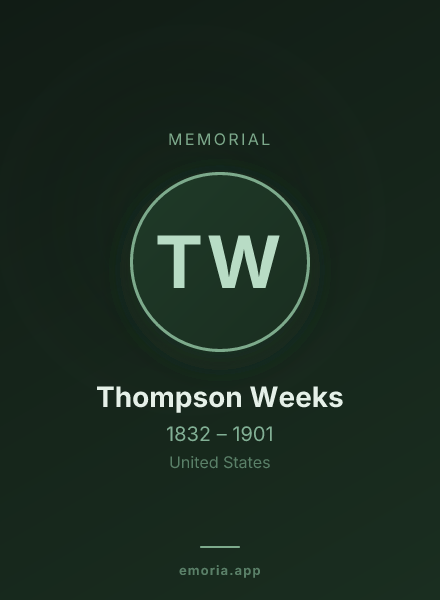 Memorial portrait of Thompson Weeks