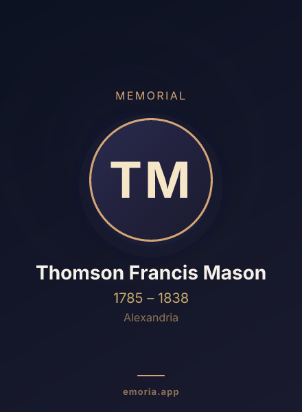 Memorial portrait of Thomson Francis Mason