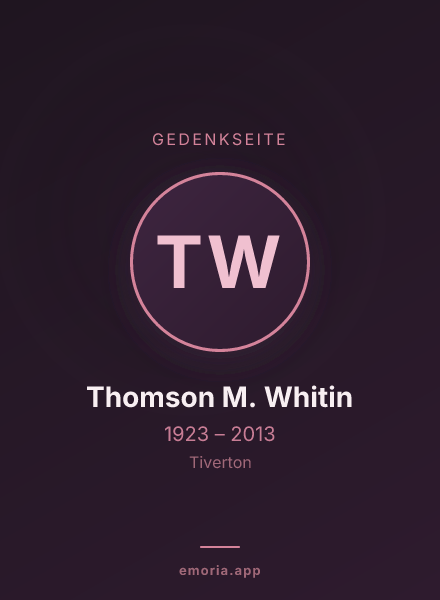 Gedenkportrait von Thomson M. Whitin