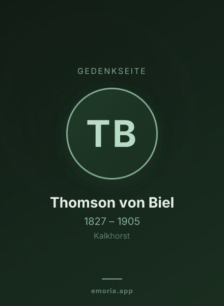 Gedenkportrait von Thomson von Biel