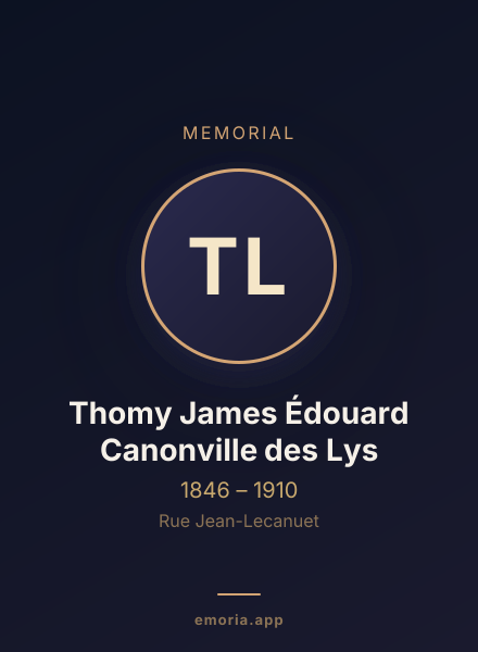 Memorial portrait of Thomy James Édouard Canonville des Lys