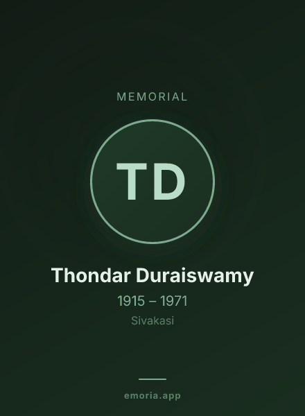 Memorial portrait of Thondar Duraiswamy