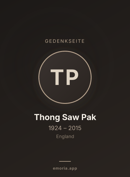 Gedenkportrait von Thong Saw Pak