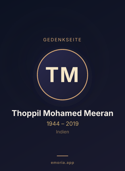 Gedenkportrait von Thoppil Mohamed Meeran