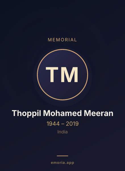 Memorial portrait of Thoppil Mohamed Meeran