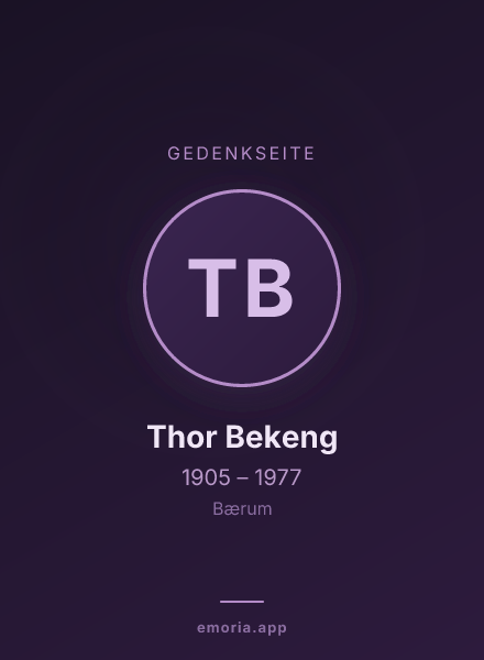 Gedenkportrait von Thor Bekeng