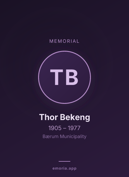 Memorial portrait of Thor Bekeng