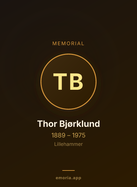 Memorial portrait of Thor Bjørklund