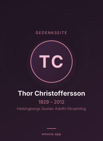 Gedenkportrait von Thor Christoffersson