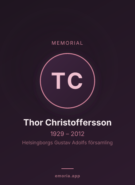 Memorial portrait of Thor Christoffersson