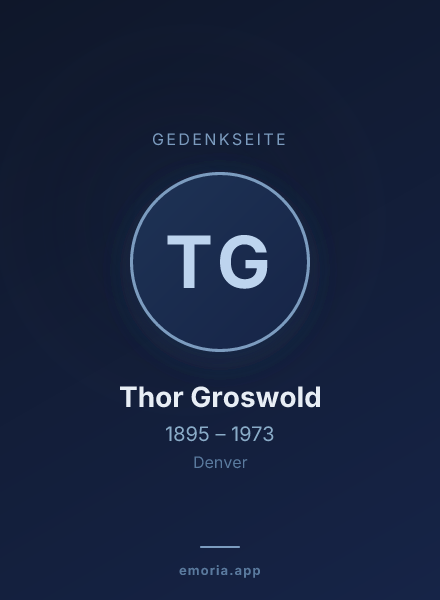 Gedenkportrait von Thor Groswold