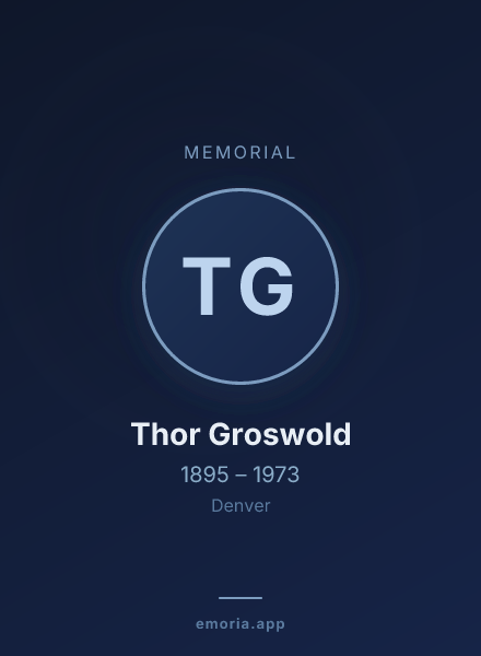 Memorial portrait of Thor Groswold
