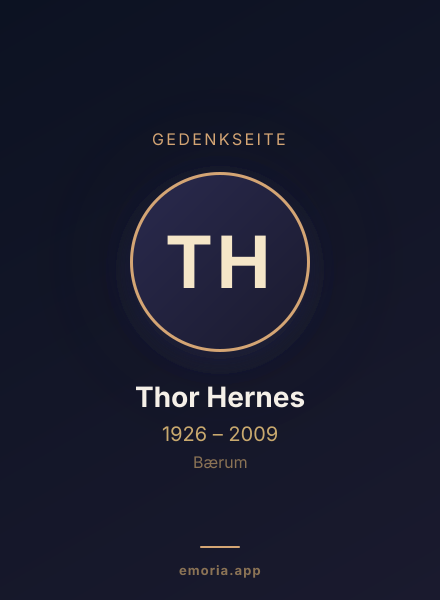 Gedenkportrait von Thor Hernes
