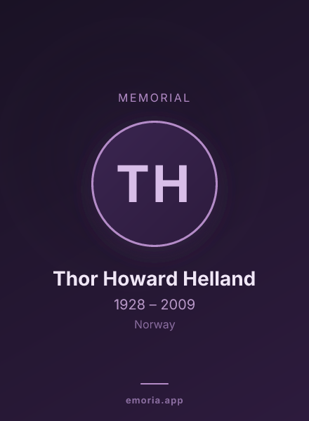 Memorial portrait of Thor Howard Helland