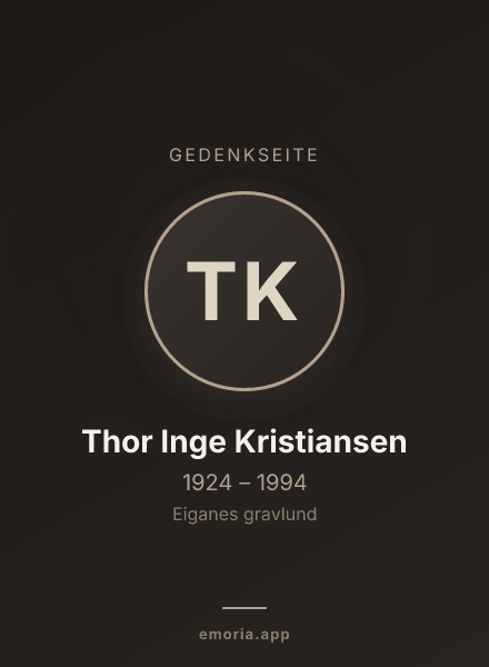 Gedenkportrait von Thor Inge Kristiansen