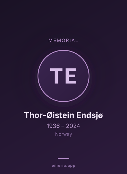 Memorial portrait of Thor-Øistein Endsjø