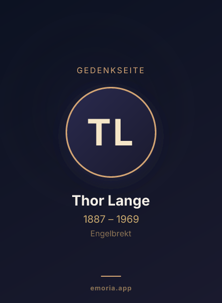 Gedenkportrait von Thor Lange