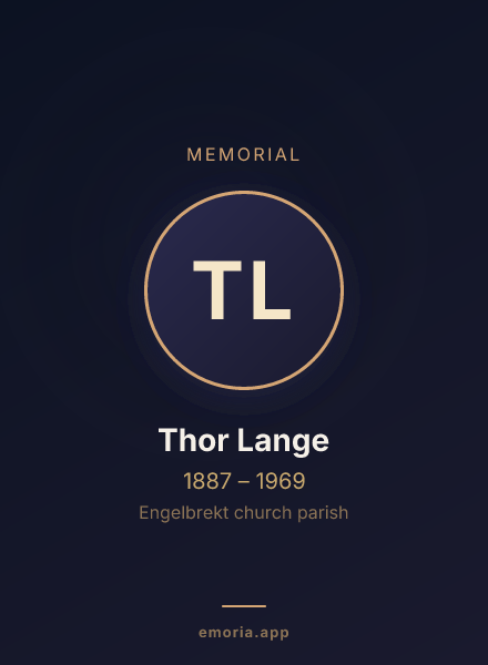 Memorial portrait of Thor Lange