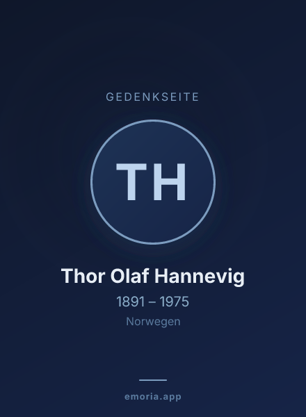Gedenkportrait von Thor Olaf Hannevig