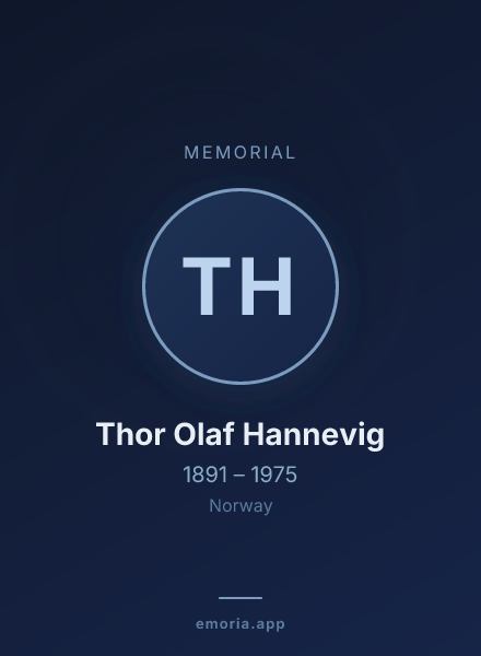Memorial portrait of Thor Olaf Hannevig