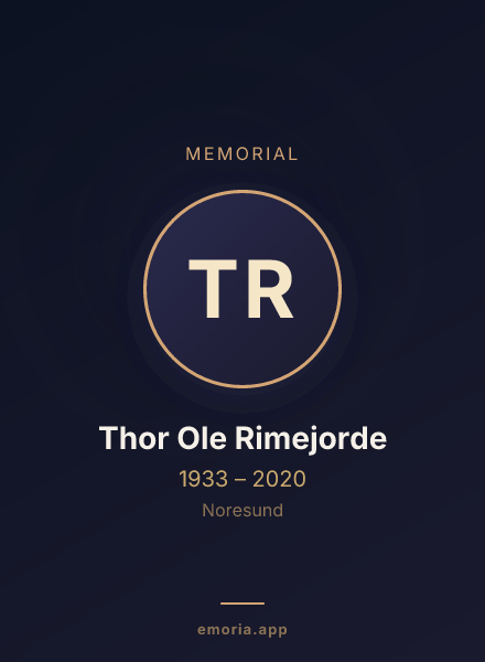 Memorial portrait of Thor Ole Rimejorde