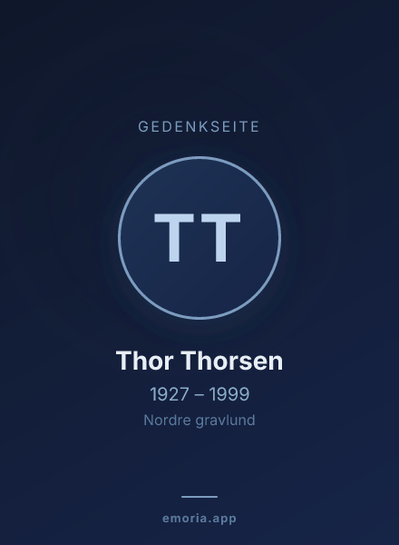 Gedenkportrait von Thor Thorsen