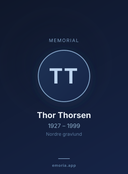 Memorial portrait of Thor Thorsen