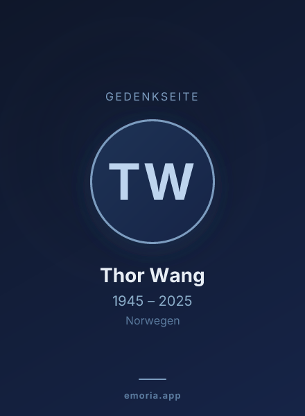 Gedenkportrait von Thor Wang
