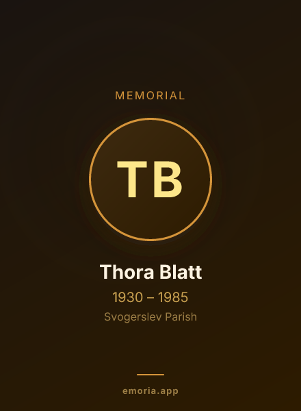 Memorial portrait of Thora Blatt