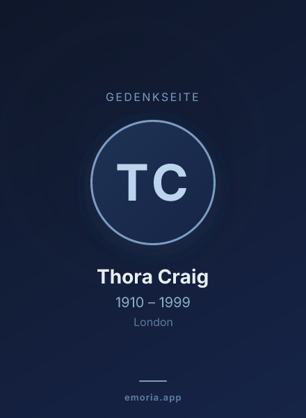 Gedenkportrait von Thora Craig