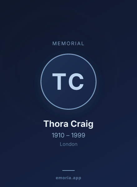 Memorial portrait of Thora Craig