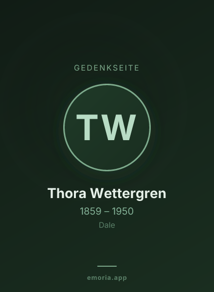 Gedenkportrait von Thora Wettergren