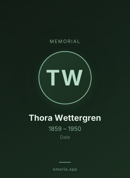 Memorial portrait of Thora Wettergren