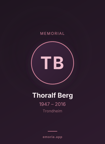 Memorial portrait of Thoralf Berg