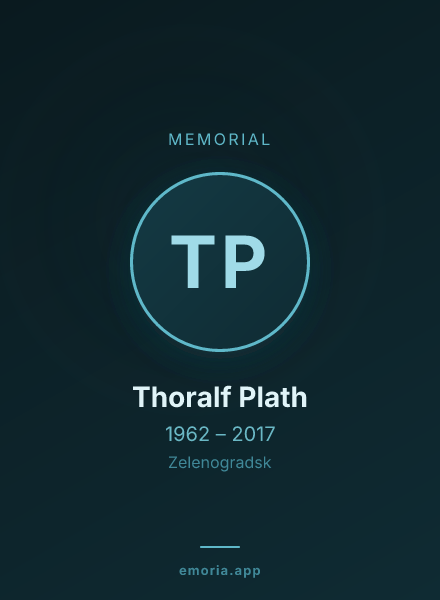 Memorial portrait of Thoralf Plath