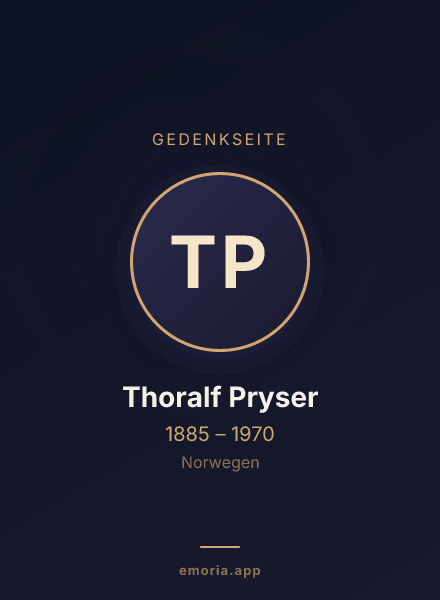Gedenkportrait von Thoralf Pryser