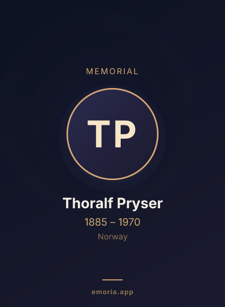 Memorial portrait of Thoralf Pryser