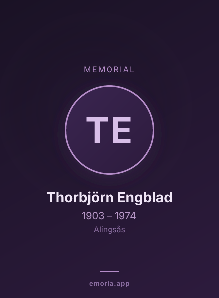 Memorial portrait of Thorbjörn Engblad