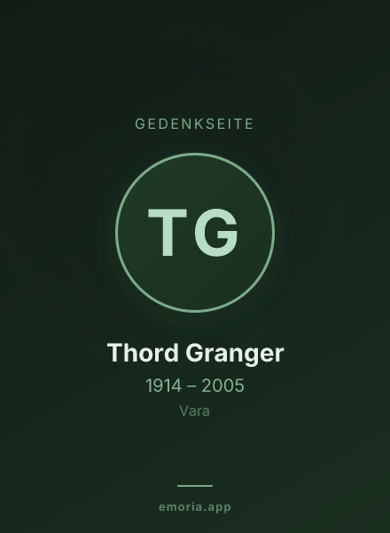 Gedenkportrait von Thord Granger