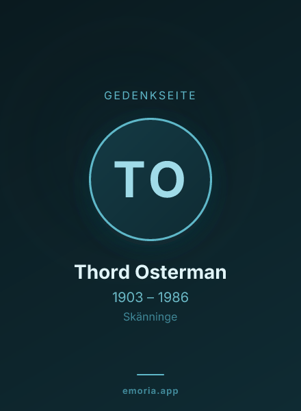 Gedenkportrait von Thord Osterman