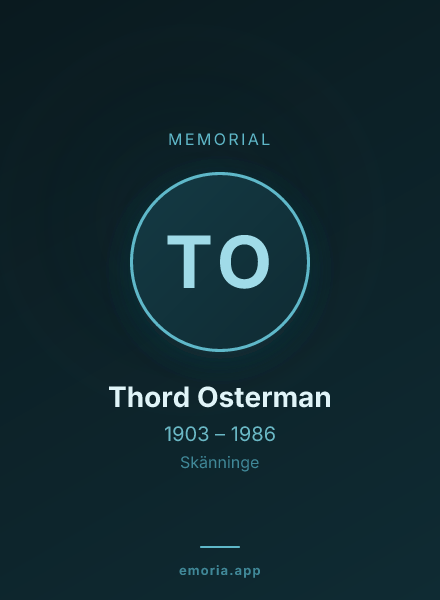 Memorial portrait of Thord Osterman