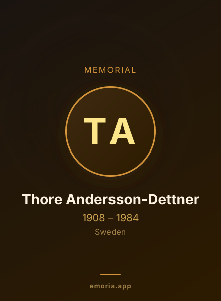 Memorial portrait of Thore Andersson-Dettner