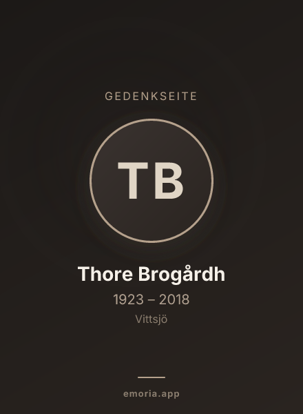 Gedenkportrait von Thore Brogårdh