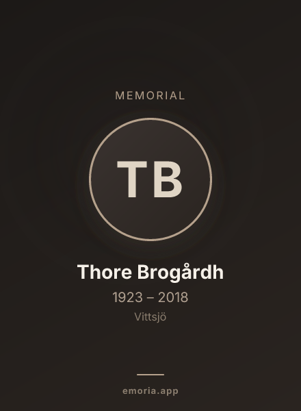 Memorial portrait of Thore Brogårdh
